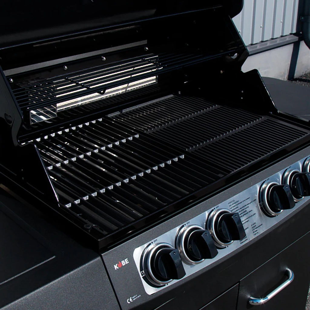 KOBE Barbecue a gas STYLE PLATINUM, BLACK EDITION 4 bruciatori e fornello laterale, 145x61x116cm