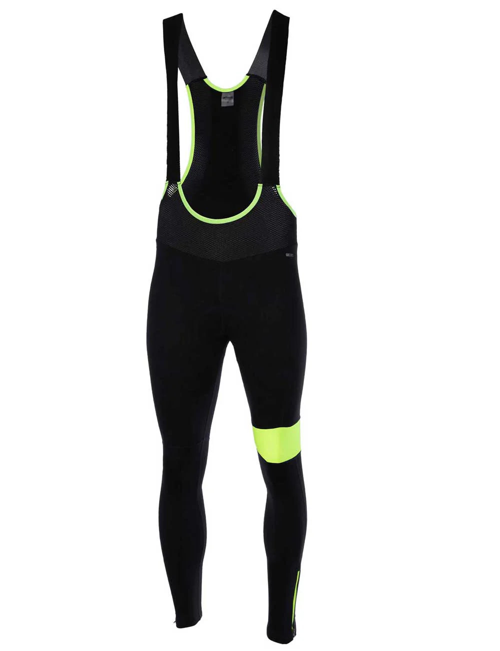 Pantaloni Ciclismo Termici Lunghi da Uomo Salopette Pro Team II Nero-Neon Prodotto in set
