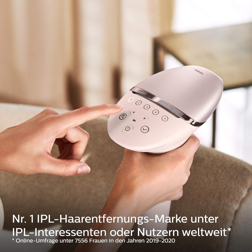 Philips Lumea IPL Serie 9000 – Epilatore a luce pulsata con tecnologia SenseIQ, 4 accessori per corpo, viso, zona bikini e ascelle, senza filo (modello BRI957/00)