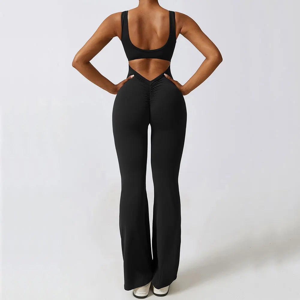 Leggings a vita alta elasticizzati per allenamento e top corto