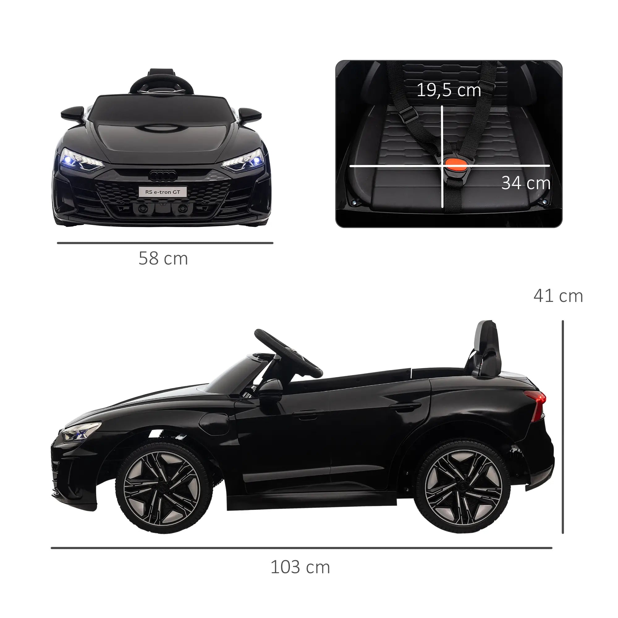 HOMCOM Kinder Elektroauto mit Fernbedienung & Musikfunktion