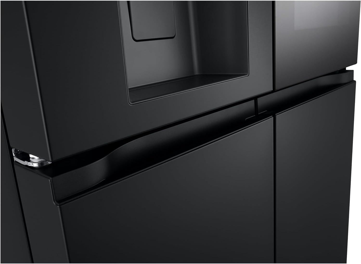 LG GMG861EPAE InstaView SLIM Multi-Door, Classe E, 508 L, Frigorifero Combinato, Erogatore di Ghiaccio, Ghiaccio Tritato e Acqua con UVnano, Total NoFrost, Compressore Smart Inverter, Wi-Fi, Colore Matte Black