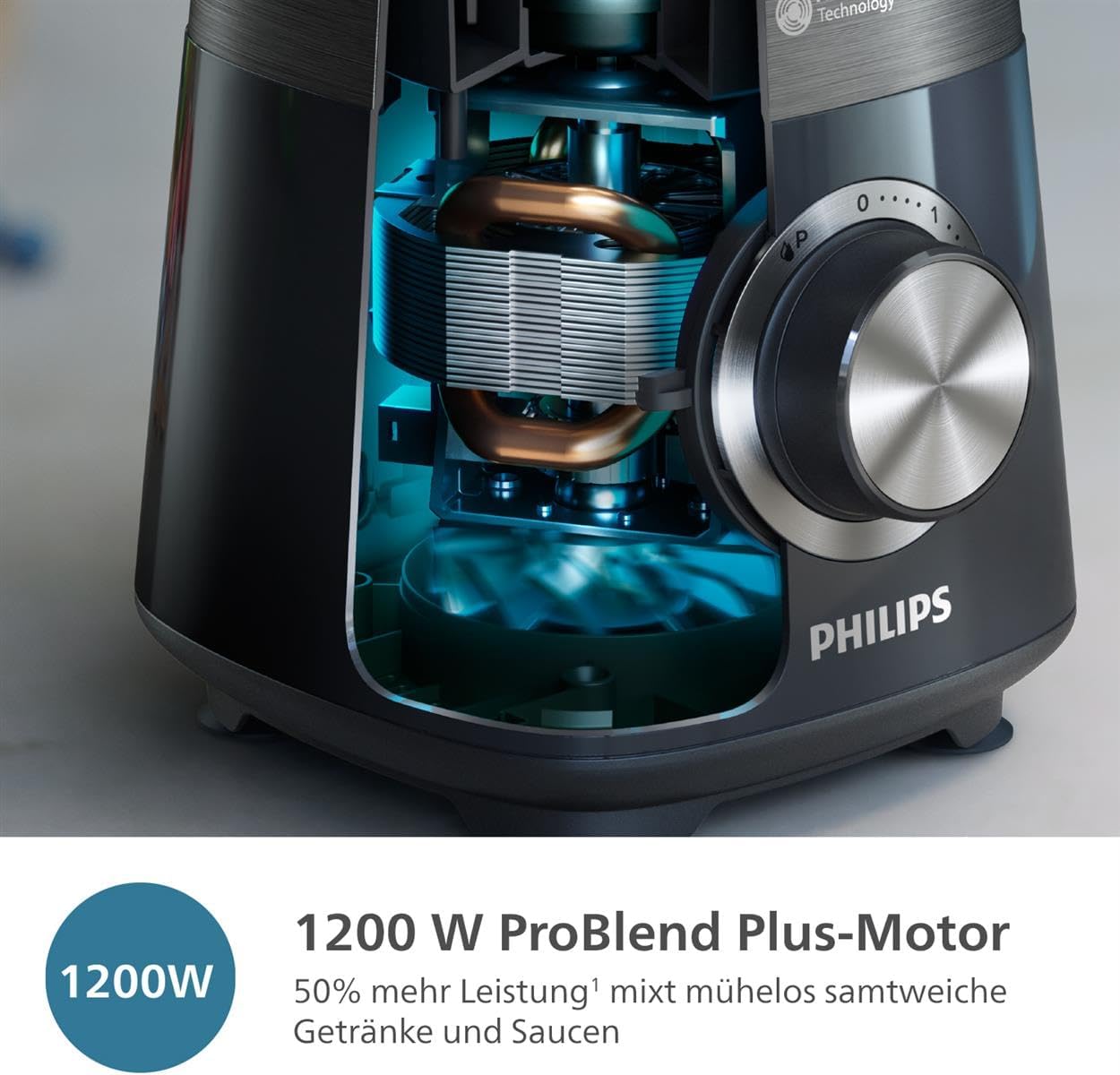 Frullatore Philips Serie 5000 - 1000 W. Capacità massima 2 l. Tecnologia ProBlend Plus. Parti lavabili in lavastoviglie. Nero (HR3020/20)