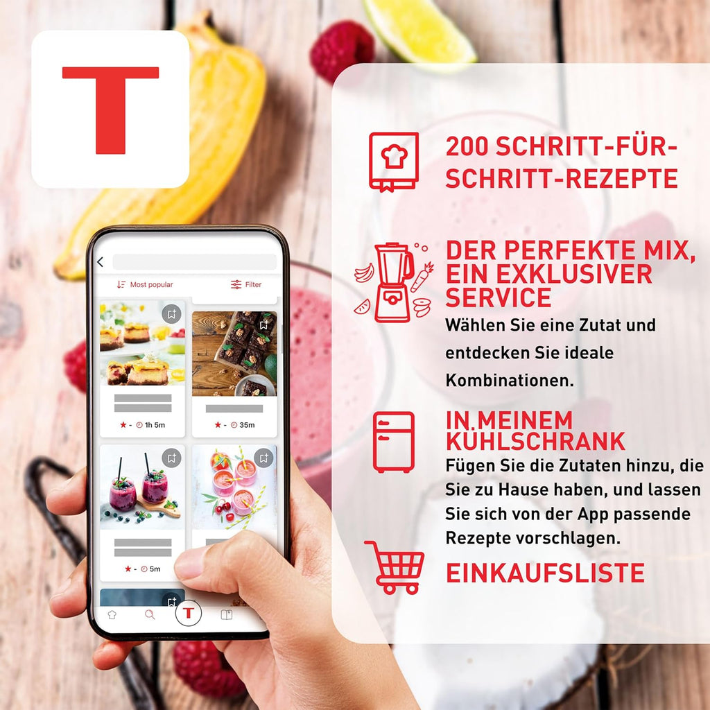 Tefal PerfectMix+ Hochgeschwindigkeits-Standmixer, Auto-Programme, Powelix-Klingentechnologie, 2L Thermo-Resistant Glaskanne, inkl. Spatel/Stampfer, Metallfarben, BL871A31