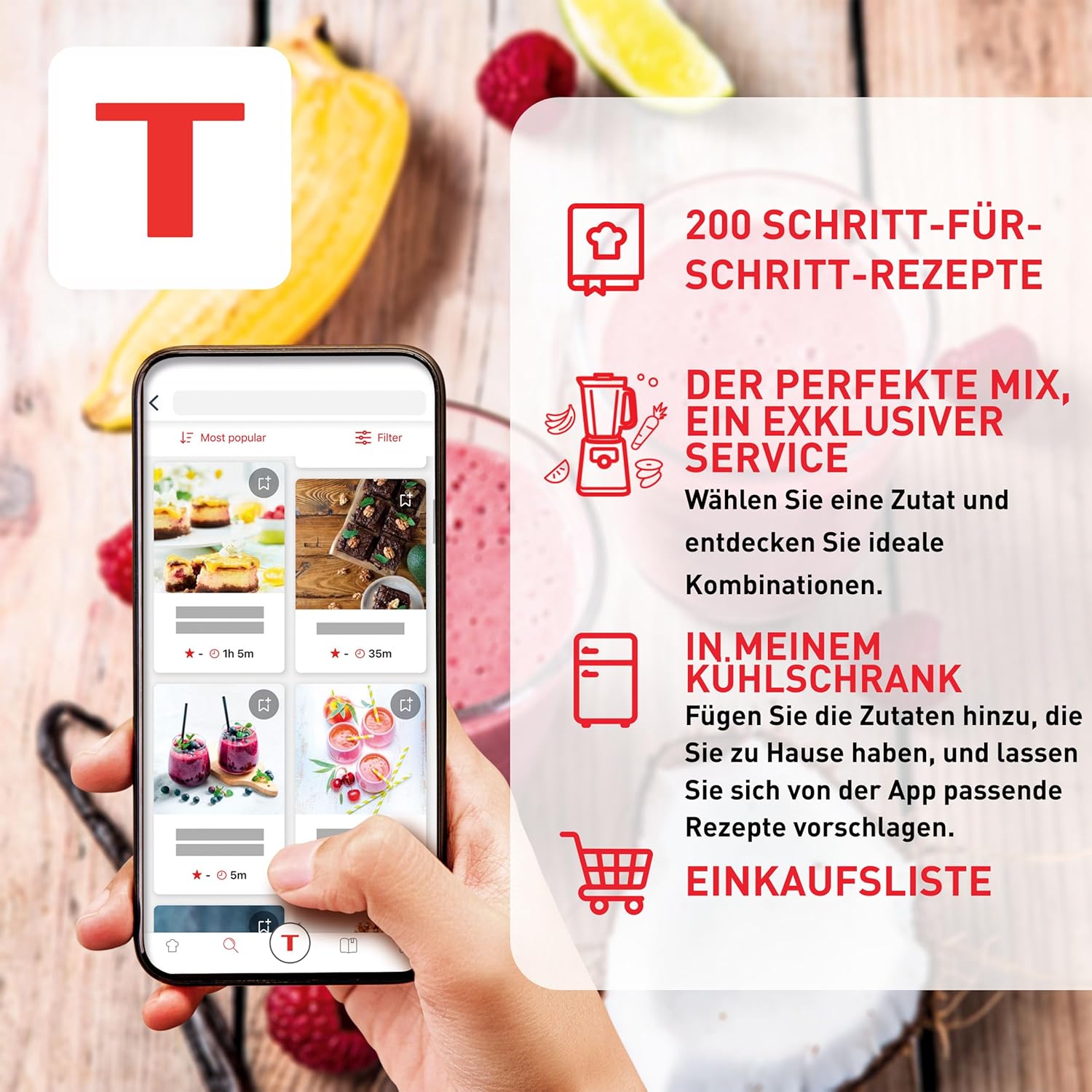 Tefal PerfectMix+ Hochgeschwindigkeits-Standmixer, Auto-Programme, Powelix-Klingentechnologie, 2L Thermo-Resistant Glaskanne, inkl. Spatel/Stampfer, Metallfarben, BL871A31