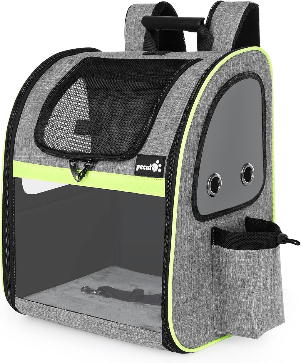 pecute Hunderucksack Erweiterbar, Faltbar Katzenrucksack Katzen mit Anti-offener Reiverschluss, Rucksack Hund mit Netz Fenster Grau XL, für Hunde Katzen Haustiere (40 * 33 * 49cm)