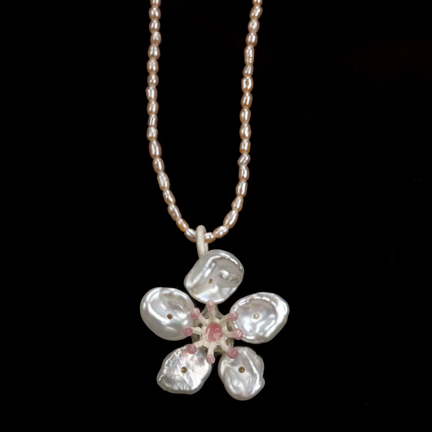 Kirschblüte - Collana di perle con ciondolo