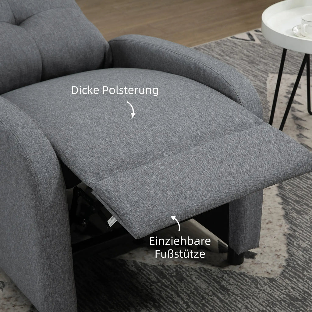 HOMCOM Relaxsessel mit Liegefunktion Grau