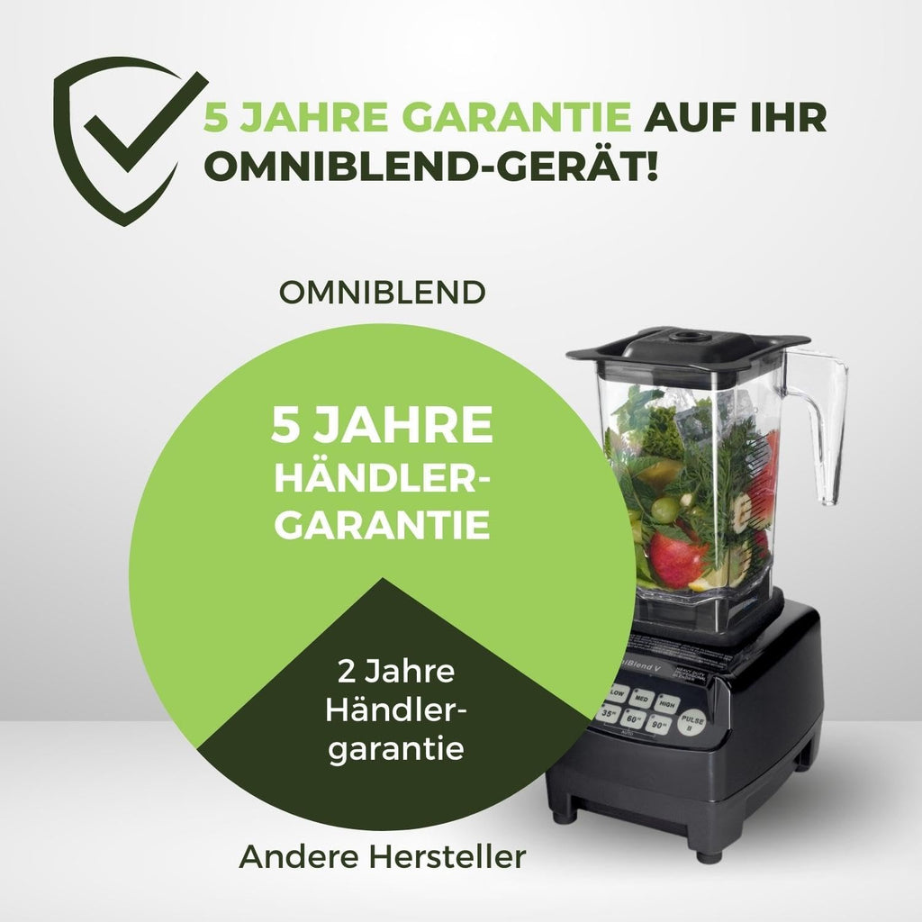 OmniBlend Smoothie Maker 2L in schwarz I Smoothie Mixer inkl. BPA-freiem Behlter & 6-Klingen-System aus Edelstahl I Mixer Smoothie Maker ideal für grüne Smoothies I Standmixer mit 3 PS Motor