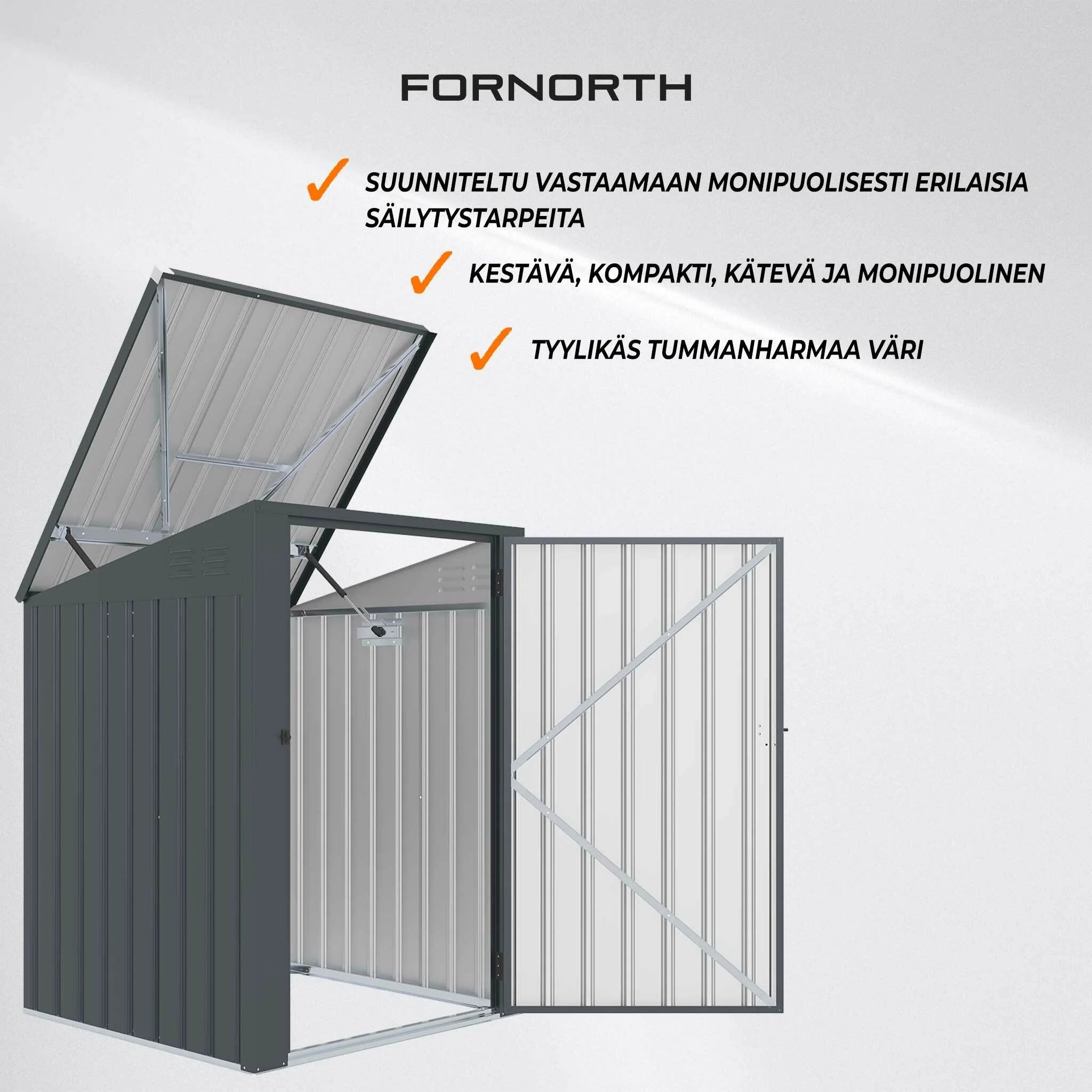 Fornorth Müllschuppen 98x101x131cm, dunkelgrau