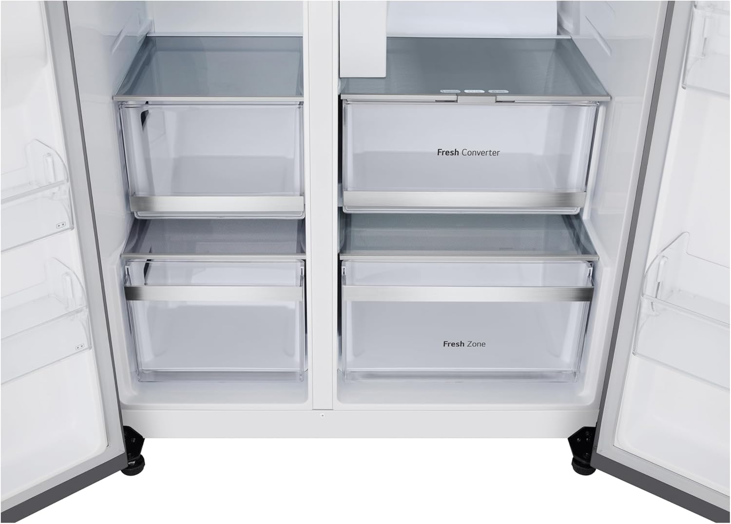 LG GSGV81PYLL Frigorifero Side by Side, Classe E, 635 L, Instaview, Frigorifero con congelatore, Dispenser ghiaccio, ghiaccio tritato, acqua, Total NoFrost, Smart Inverter Compressor, Wi-Fi