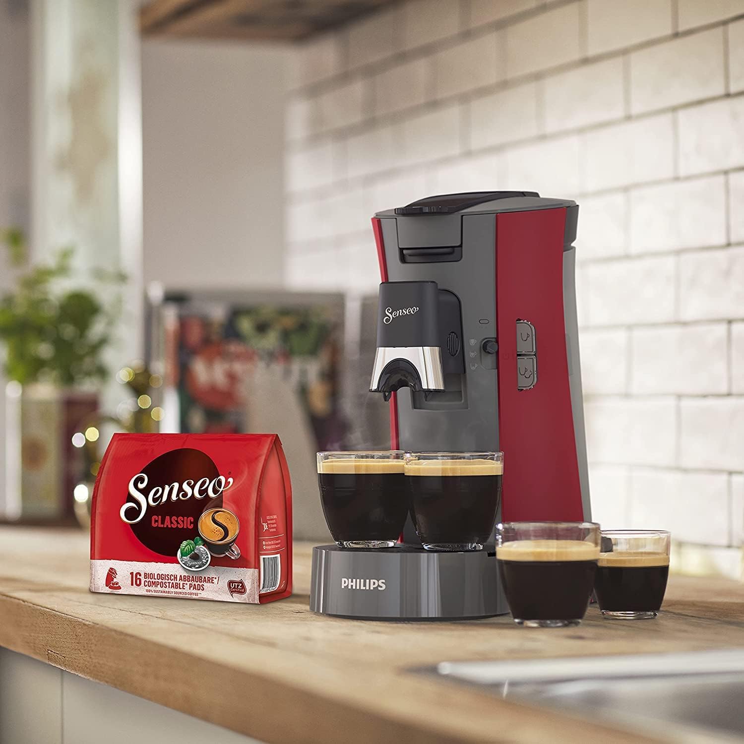 Philips Senseo Select CSA240/20 Macchina da caffè a cialde (selezione intensità Plus, funzione Memo, in plastica riciclata), Nero Eco
