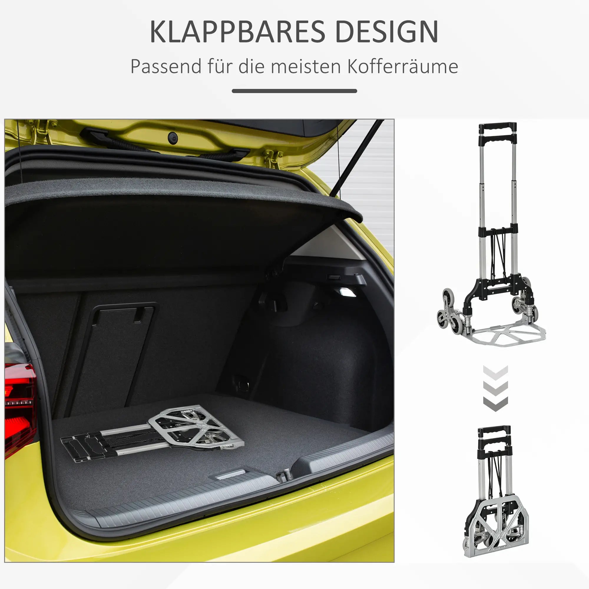 Carrello Saliscale Pieghevole Durhand 6 Ruote Alluminio