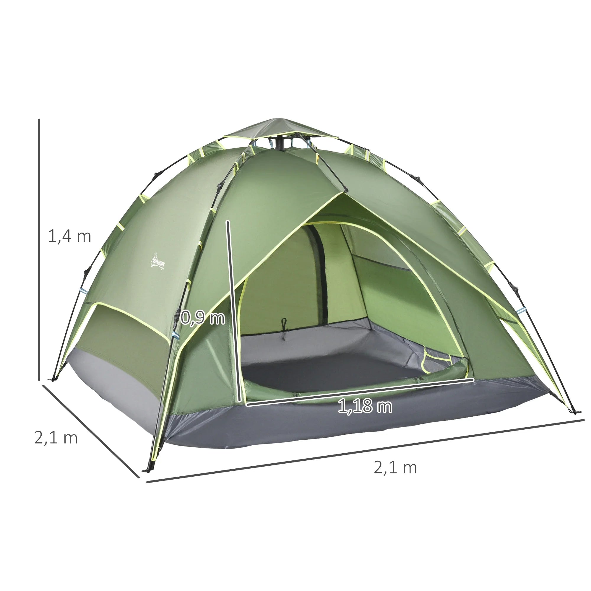 Tenda da campeggio Outsunny 4 stagioni, montaggio rapido, da esterno