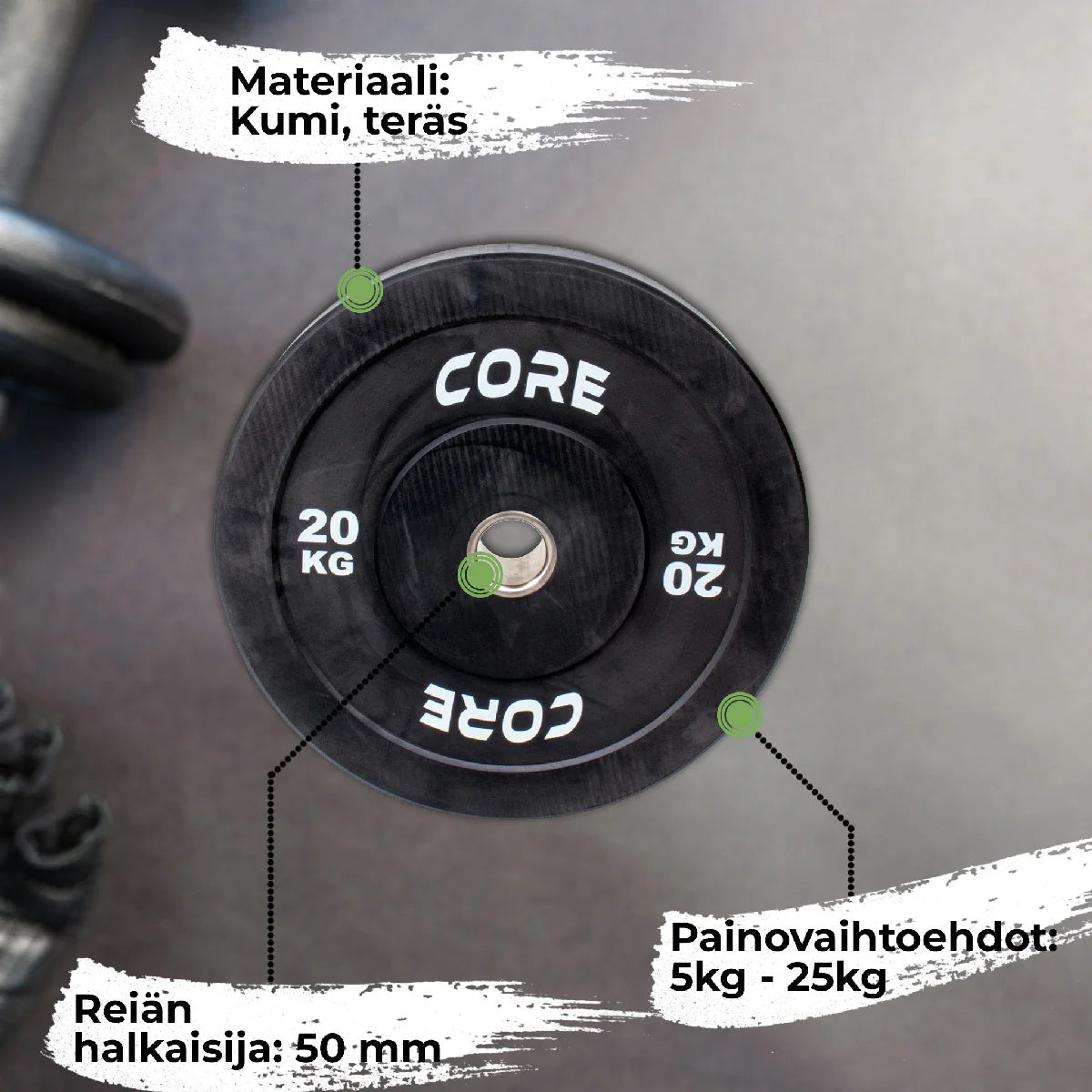 Piastra Bumper Core 50 mm, 5-25 kg