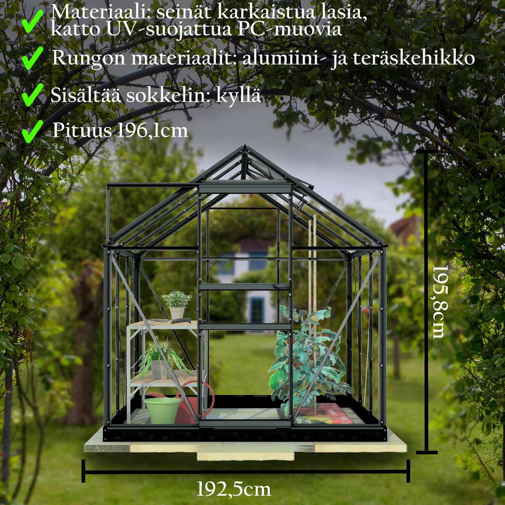 Lykke Gewchshaus Hybrid 3,8m2, schwarz