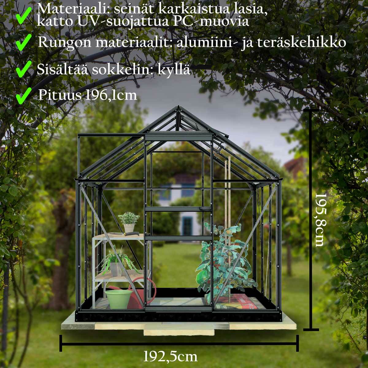 Lykke Gewchshaus Hybrid 3,8m2, schwarz