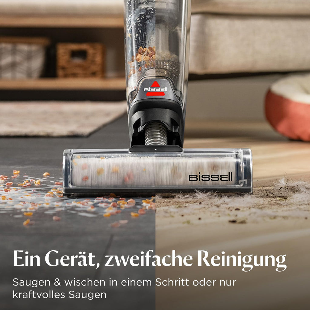 BISSELL CrossWave OmniForce, Kabelloser Nass Trockensauger, Saugen & Wischen in Einem oder nur Saugen Modus, Nasssauger mit Hoher Leistung, Waschsauger, Saugwisher, 240m Mehrflchenreinigung, 3912N