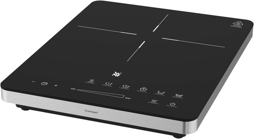 WMF Kult X Einzel- Induktionskochfeld, Kochplatte bis 28 cm, 1 Kochfeld, 8 Stufen, Topferkennung, Touch-Display, Glaskeramik, Timer-Funktion, 21 W & Stelio Wasserkocher Edelstahl 1,7l, edelstahl matt