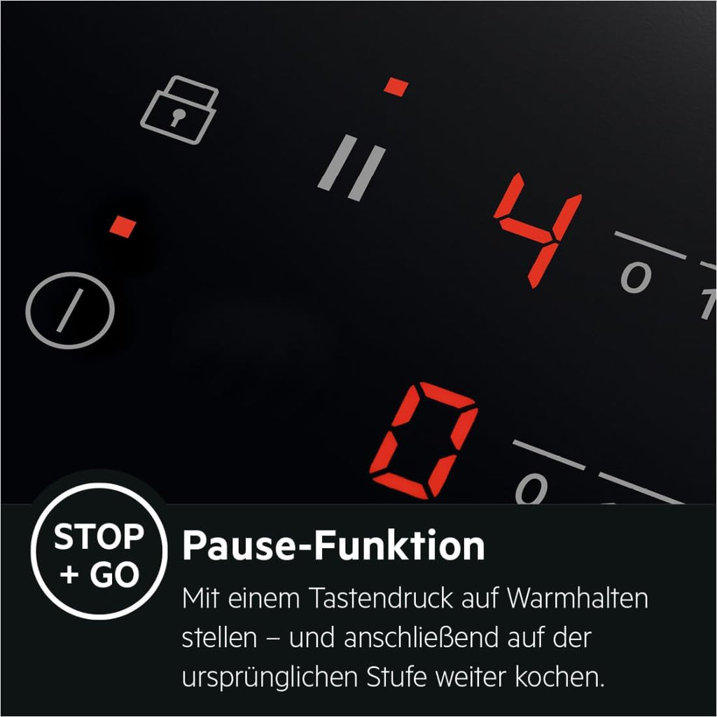AEG piano cottura a induzione autonomo 80cm con cappa integrata / Prodotto in Germania / 4 zone cottura Flexi con funzione Bridge (combinazione di 2 zone) / Funzione automatica della cappa / Filtro a carbone attivo / COLI84COXB