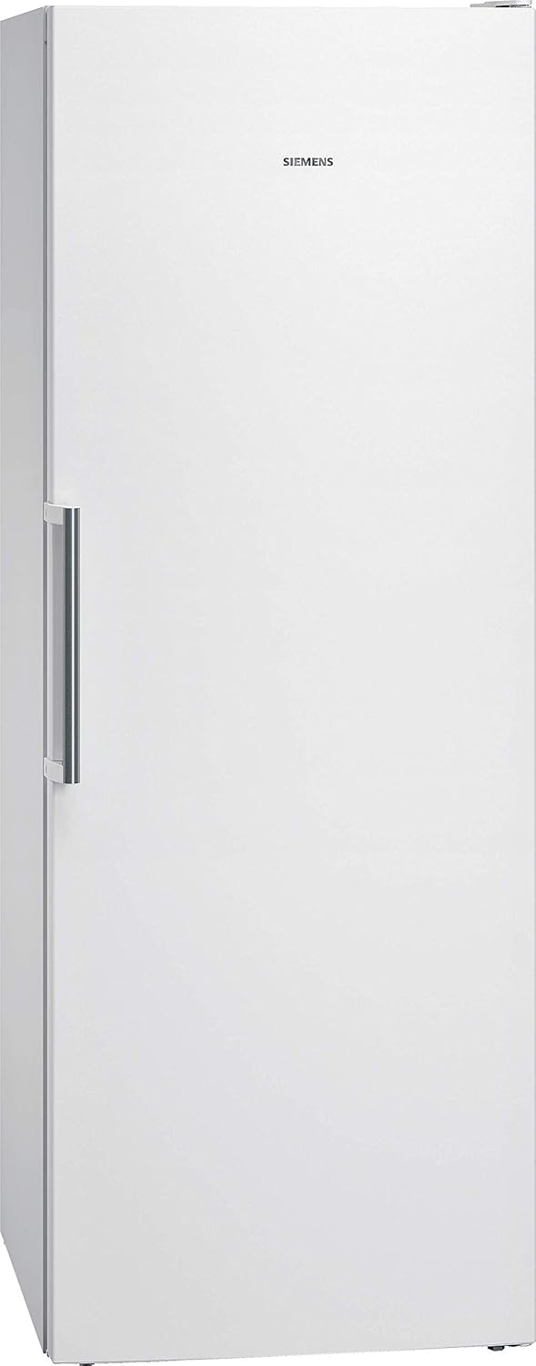 Siemens GS54NAWCV iQ500 Congelatore verticale, 176 x 70 cm, 327 L, NoFrost mai più sbrinamento, bigBox spazio per alimenti di grandi dimensioni, varioZone ripiani e cassetti flessibili in vetro, Bianco