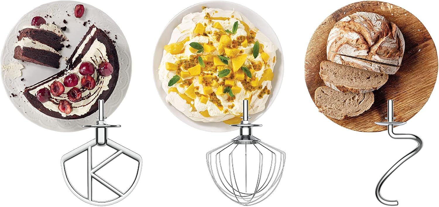 Kenwood kMix KMX750RD Robot da cucina, Ciotola in acciaio inox da 5 litri, Sistema di sicurezza Safe-Use, Corpo in metallo, 1000 Watt, Inclusi set di 3 accessori da pasticceria e paraspruzzi, Rosso
