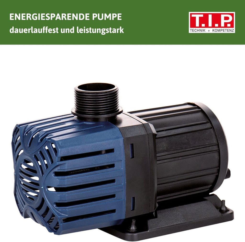 T.I.P. Teichfilter - Teichaußenfilter-Set (20.000 l Teichvolumen, Wet-and-Dry Technologie, UV-C 18 W, Filterbehälter 70 l, inkl. Pumpe, UV-C Strahler, Schläuche, Filtermaterial) WDF 20000 UV 18, 30285