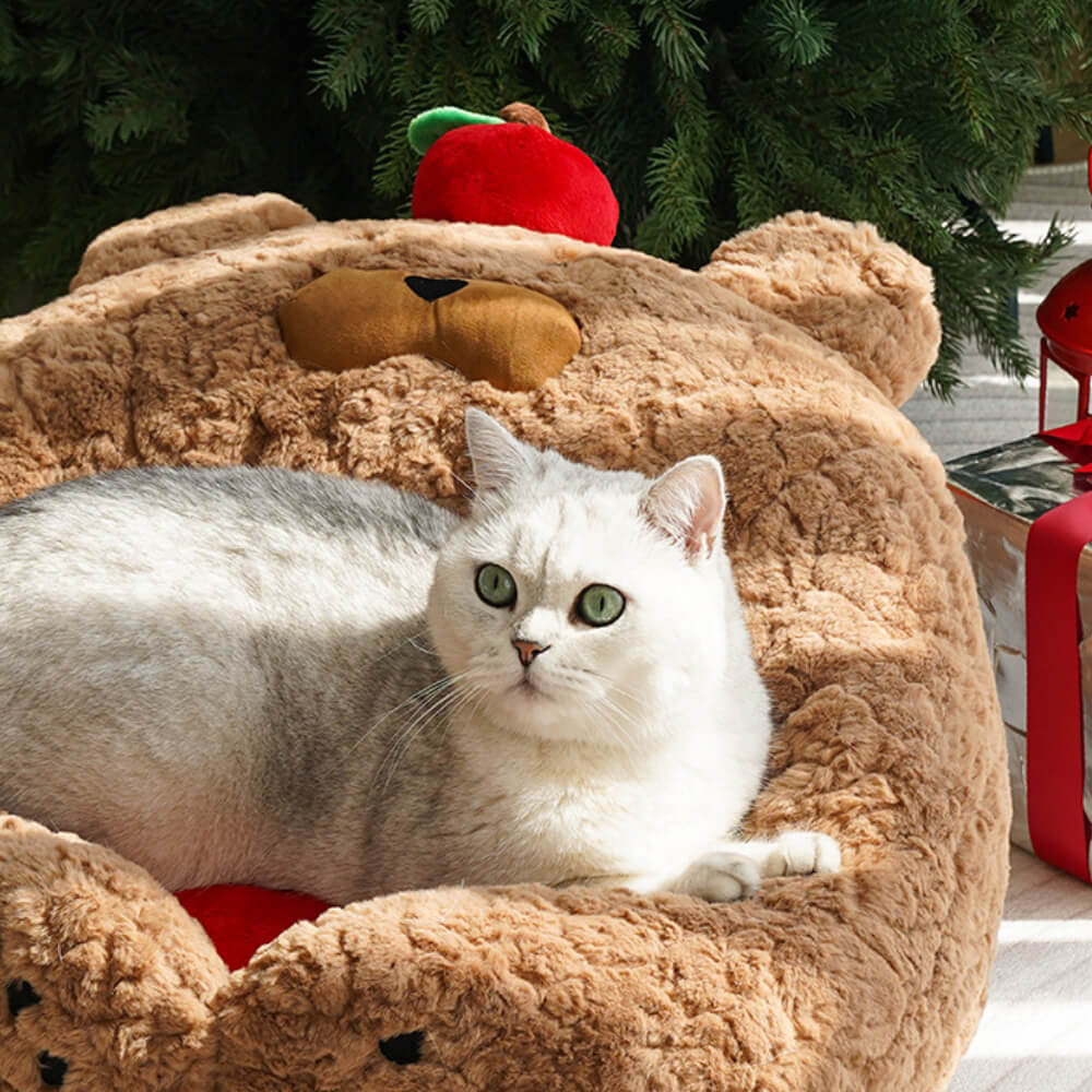 KittyDream – Lettino morbido per gatti a forma di mela per accoglienti rifugi