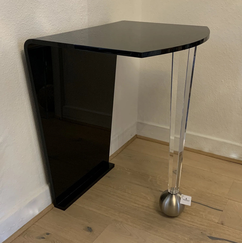 Casarte Konsole, Anstelltisch Saphir, Acryl Schwarz, Kugel Nickel