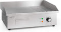 Klarstein Elektrogrill, Grillplatte, Elektrische Grillplatte, Tischgrill, Elektrogrill aus Edelstahl, Spritzschutz & Auffangbehälter, Glatte XL Grillfläche: 54,5x35 cm, Stufenlos 50-300 °C, 3000 Watt