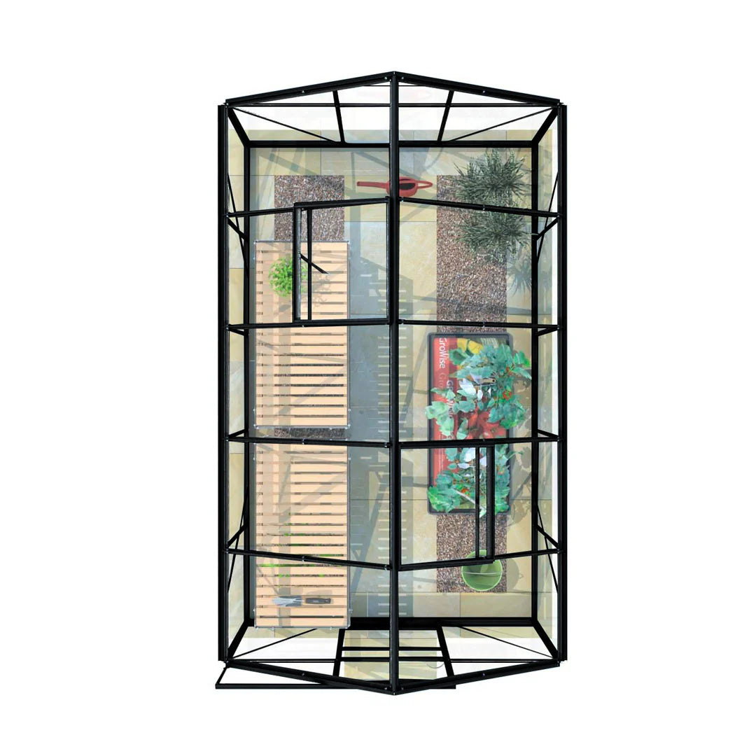 Serra da giardino Lykke Gewchshaus in vetro, 6,2m², nera