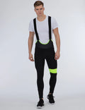 Pantaloni Ciclismo Termici Lunghi da Uomo Salopette Pro Team II Nero-Neon Prodotto in set