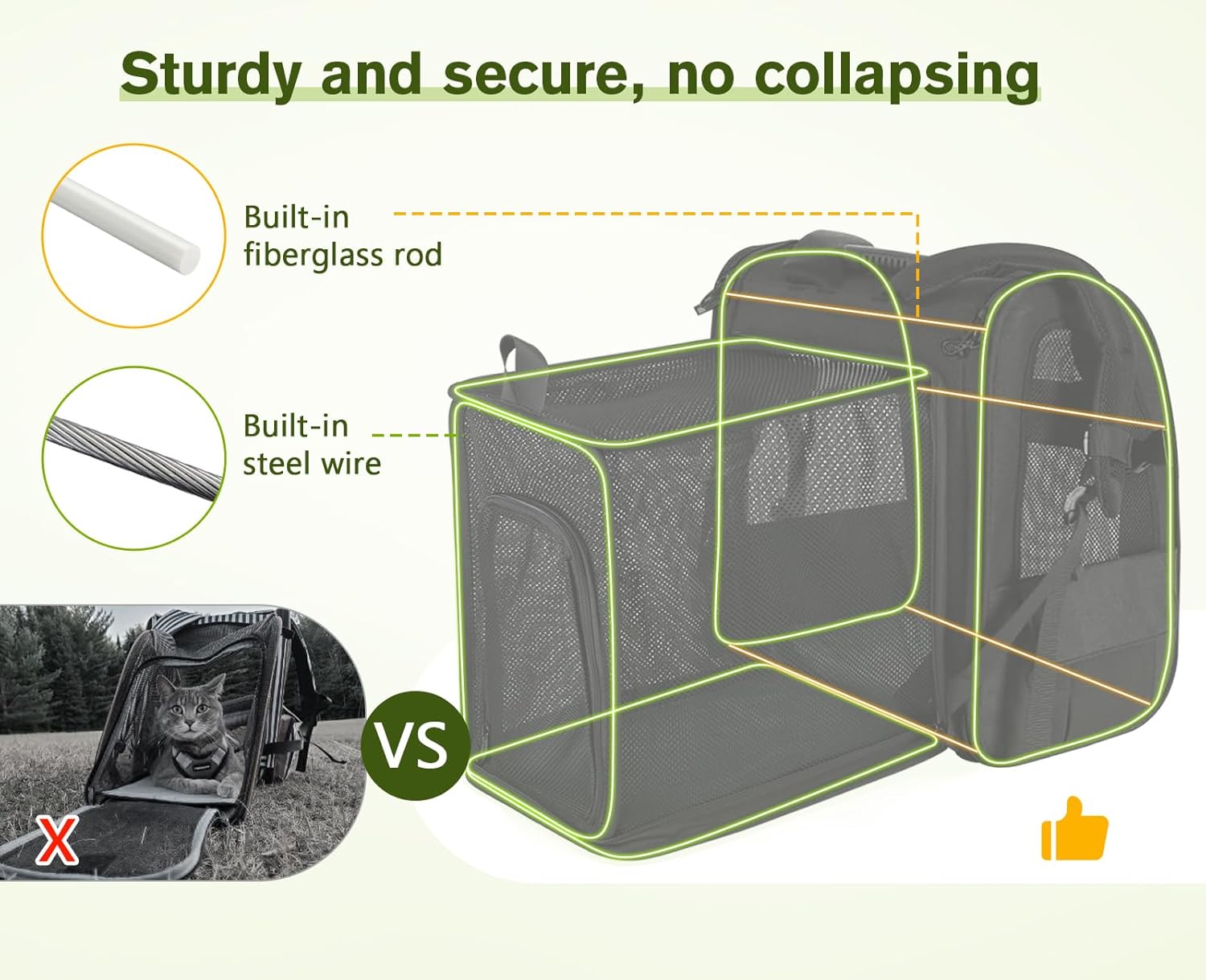 pecute Haustier Rucksack mit Netzfenster, Tragbare und Faltbare Katzentasche, Atmungsaktive und Leichte Hundetasche, Wasserdichtes Oxford-Tuch mit Viel Platz, Multifunktionales Rutschfestes Grau XL