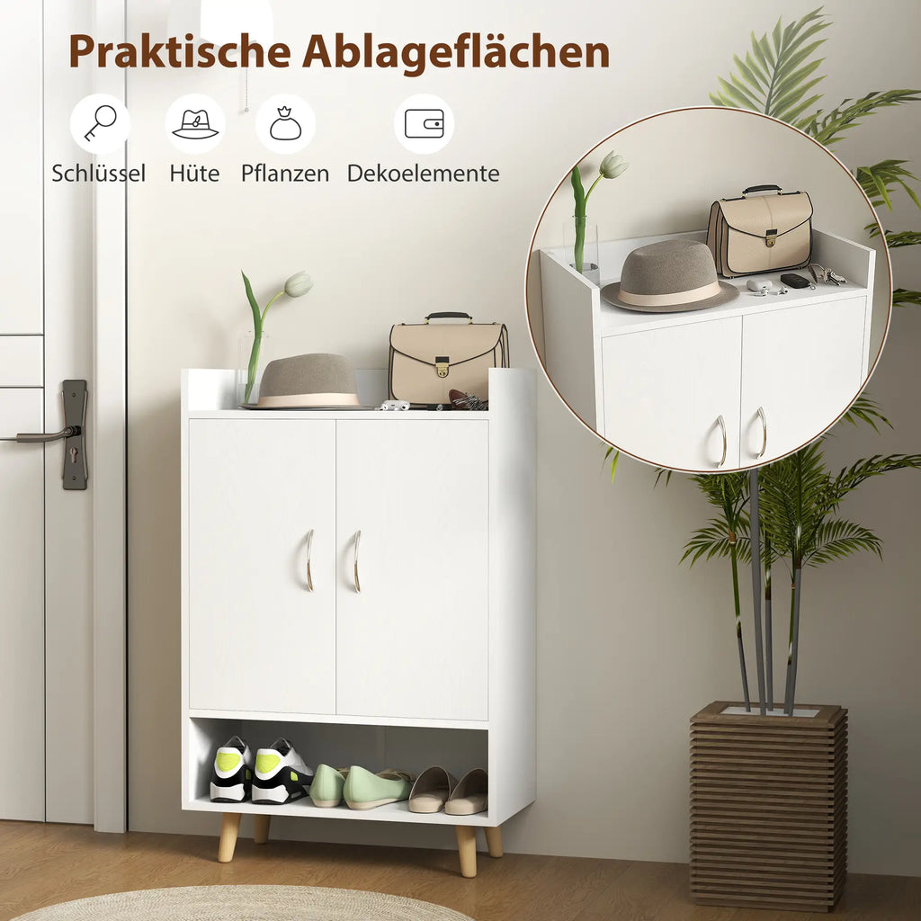 HOMCOM Schuhschrank mit viel Stauraum und kippsicherem Design Weiß