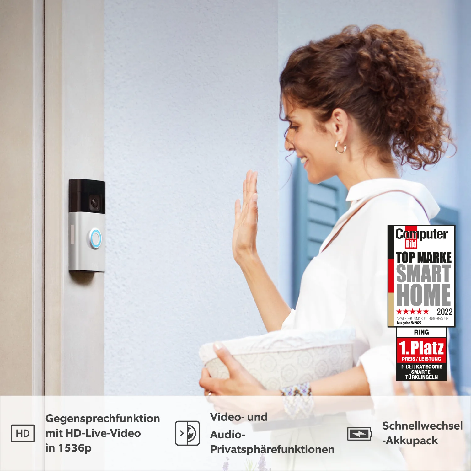 Battery Video Doorbell Plus mit Chime Pro