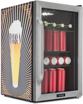 Klarstein Kühlschrank 70L, Kleiner Kühlschrank mit Herausnehmbaren Ablagen, Leiser Mini Kühlschrank mit Glastür & LED, Getränkekühlschrank Klein, Outdoor Geeignet, Biersafe für Flaschen, 0-10°C