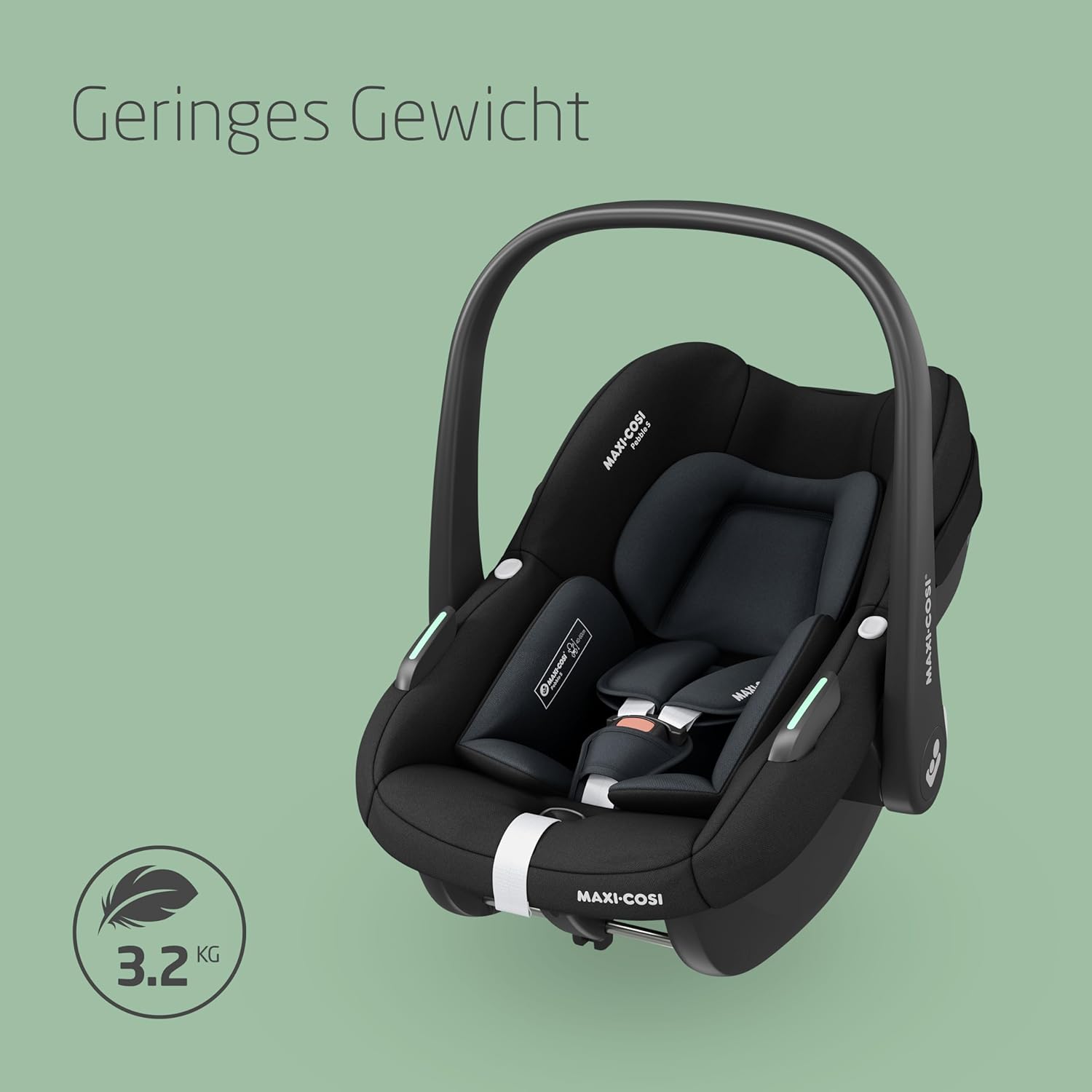 Maxi-Cosi Pebble 360 Pro, Seggiolino auto reclinabile SlideTech, da 0 a 15 mesi, da 0 a 13 kg, da 40 a 87 cm, per i seggiolini auto girevoli FamilyFix 360 Pro, G-CELL Side Impact Protection, Tonal Graphite