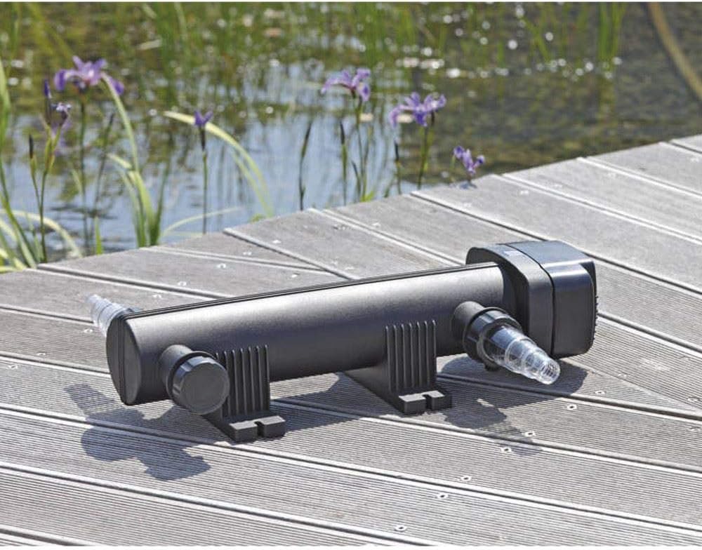 OASE 57377 Filtro a flusso continuo BioSmart UVC 16000 adatto per laghetti fino a 16 m³, sistema di filtraggio, set di filtraggio incl. materiale filtrante e chiarificatore UVC, nero