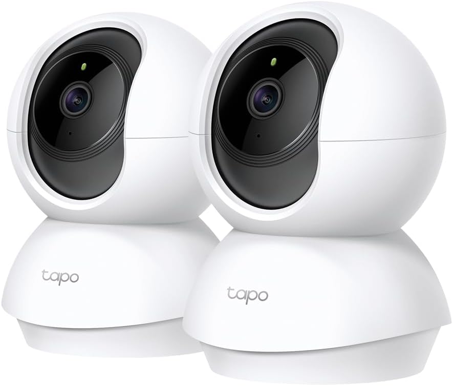 Tapo TP-Link C200P2 360° berwachungskamera für den Innenbereich, 1080P, Nachtsicht, Bewegungserkennung, Zwei-Wege-Audio, kompatibel mit Alexa&Google Assistant, für Babys/Haustiere, 2 stück C200