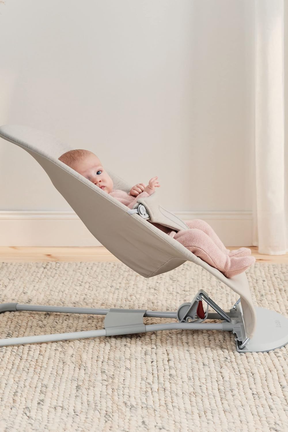 BabyBjörn Sdraietta Bliss, Tessuto trapuntato a petalo, Grigio Sabbia