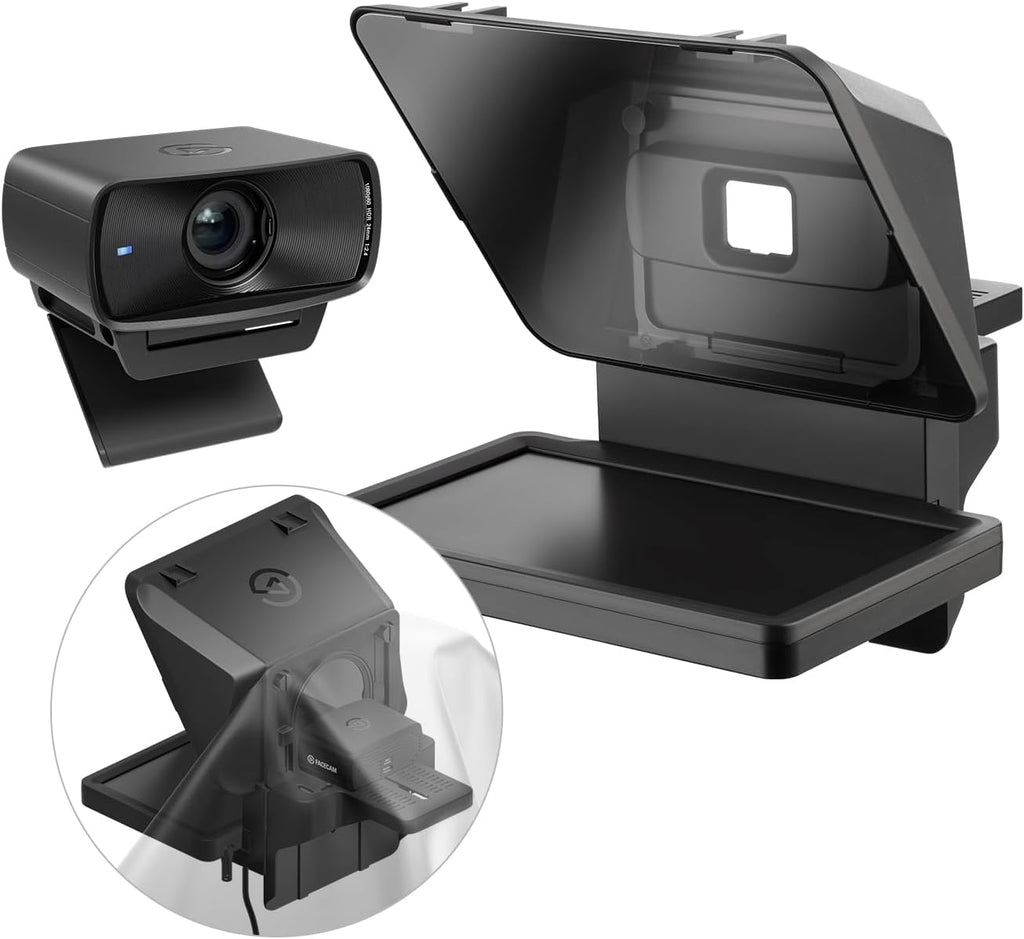 Elgato Prompter – Teleprompter mit integriertem Bildschirm für YouTube, Twitch, Zoom, Teams und mehr, unterstützt DSLR/Webcam/Smartphone, Drag&Drop-Monitoranzeige, funktioniert mit Mac/PC&Stream Deck