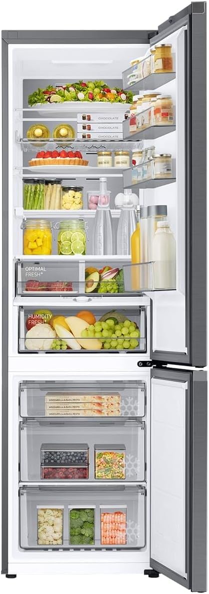 Samsung RL38A776ASR/EG Bespoke Frigorifero Combinato, 203 cm, 387 ℓ, 35 dB(A), Tecnologia Space Max, Twin Cooling+, Cool Select+, Metal Cooling, No Frost+, Look Acciaio Inox