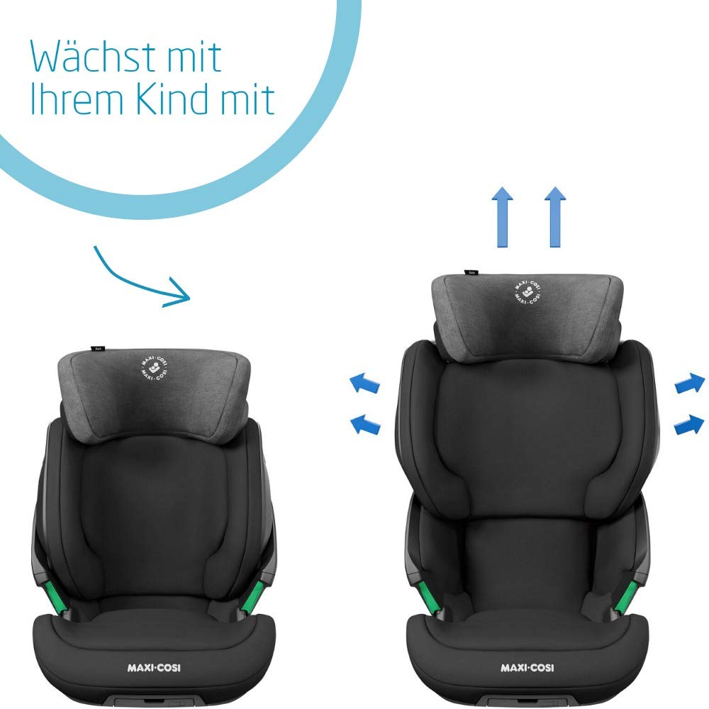 Maxi-Cosi Kore i-Size Seggiolino Auto, 3,5–12 anni, 100–150 cm, Seggiolino ISOFIX, Altezza/larghezza regolabile, Side Protection System Plus, Installazione facile e veloce, Authentic Graphite