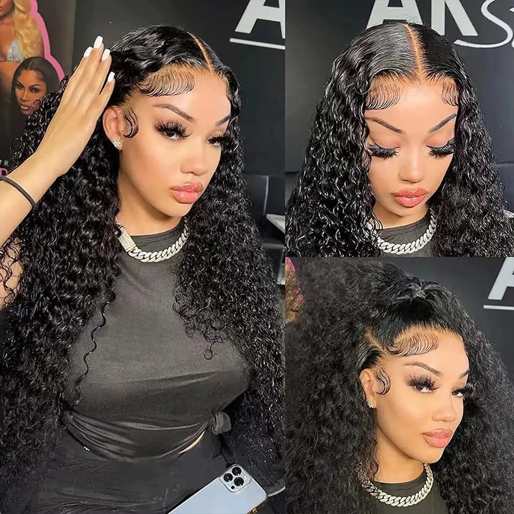 Meerwasser-Wave Lace Front Perücken Echthaar 13x4 HD Lace Frontal Perücken für Frauen Echthaar 180% Dichte Nass und Wellige Echthaarperücken