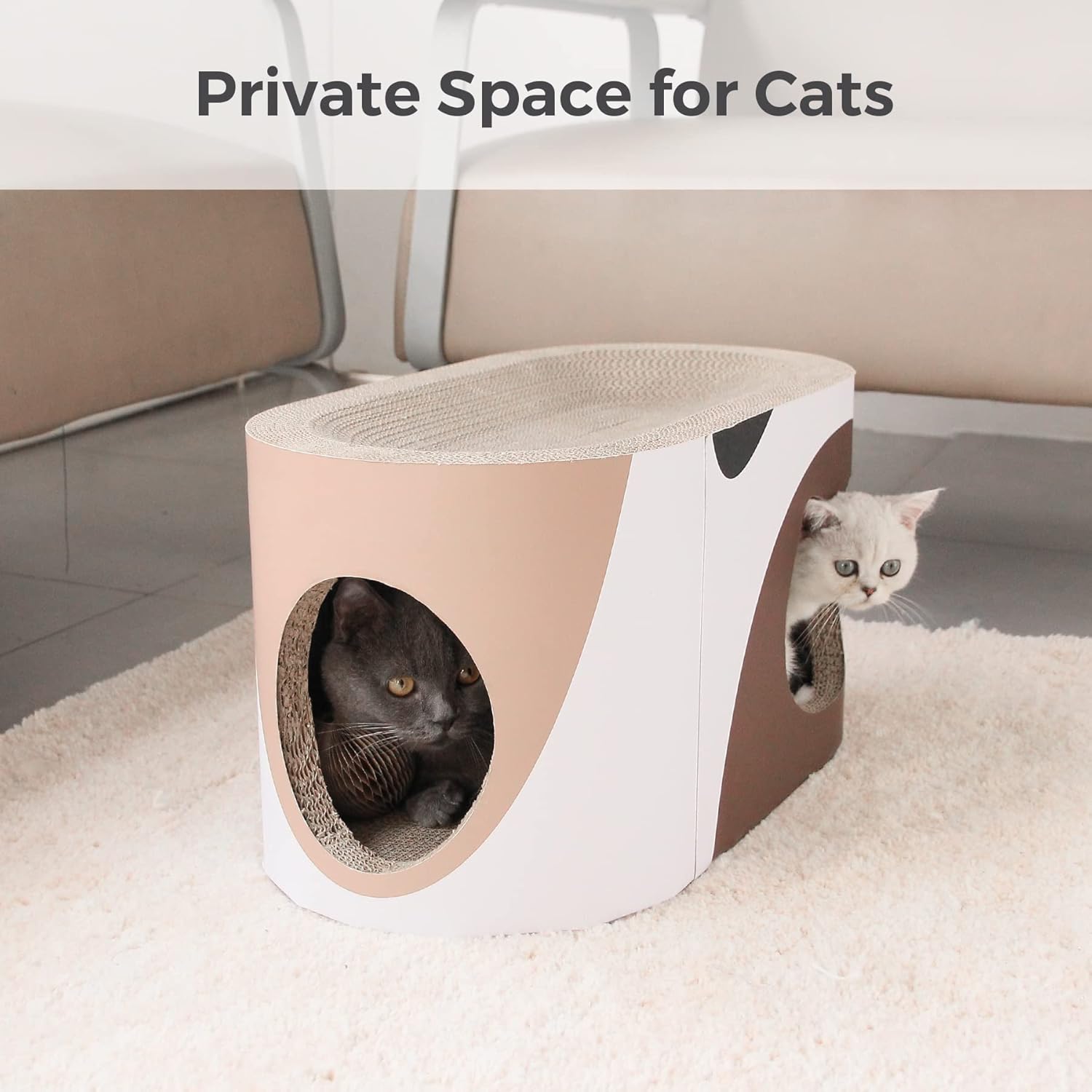 ComSaf Kratzbrett für Katzen, Kratztonne aus Wellpappe, Recycelbar Kratzbretter Katze, Kratzschutz für Sofa, Tür, Mbel, Kratzpappe für Katzen 58 x 25 x 25cm