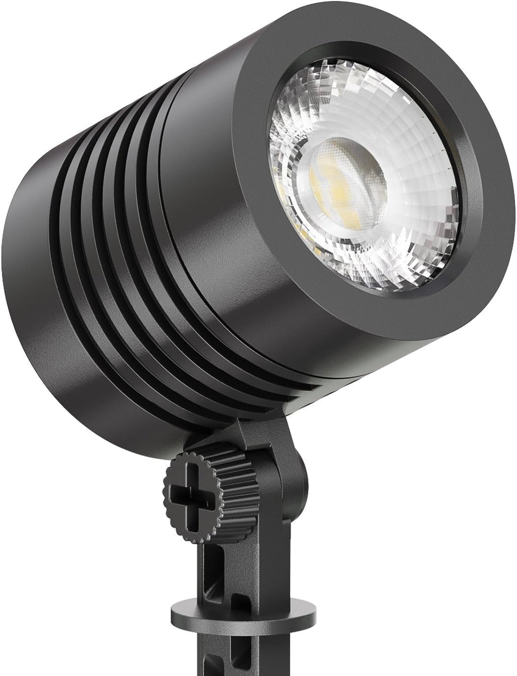 ledscom.de 10 Pezzi Faretto da Giardino a LED Piccolo con Picchetto TARL per Esterni, IP65, Spina, Nero, 4,3 W, 340lm, Bianco Caldo