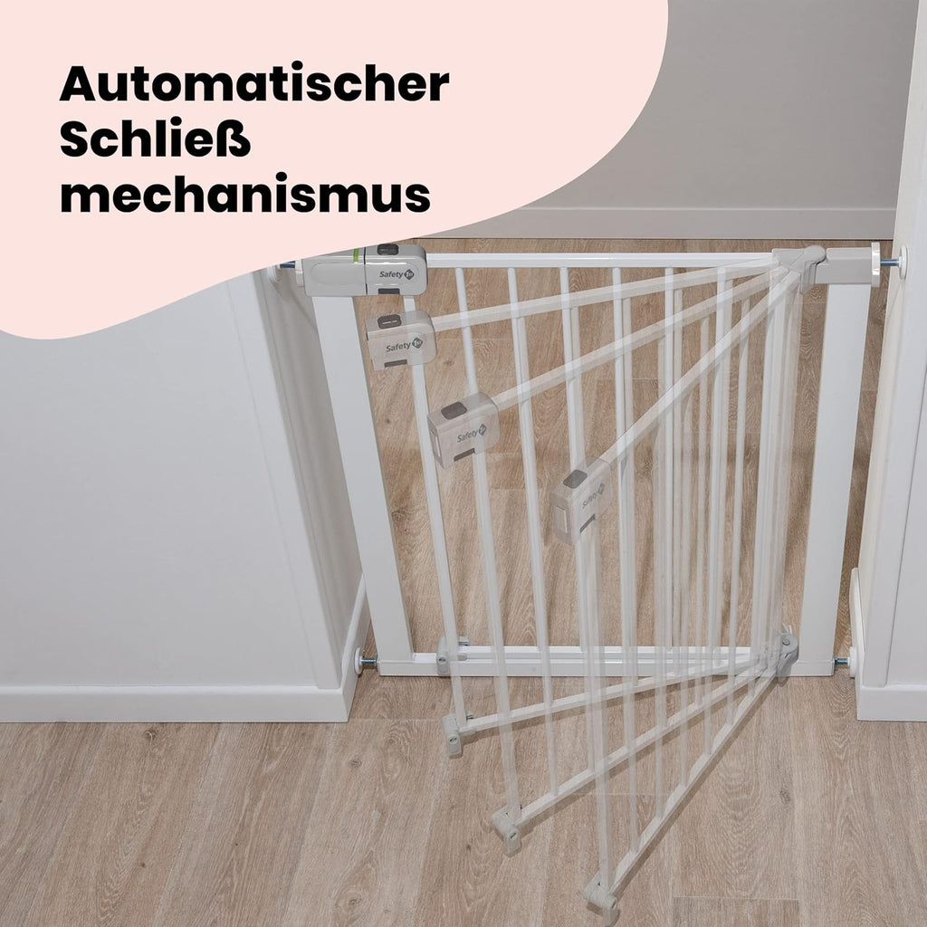 Safety 1st Easy Close Extra Tall, extra hohes (91 cm) Sicherheitsgitter aus Metall, druckfest, ideal für Kinder und Haustiere, mit einer Breite, die sich von 73 auf 80 cm ausdehnen lsst, wei