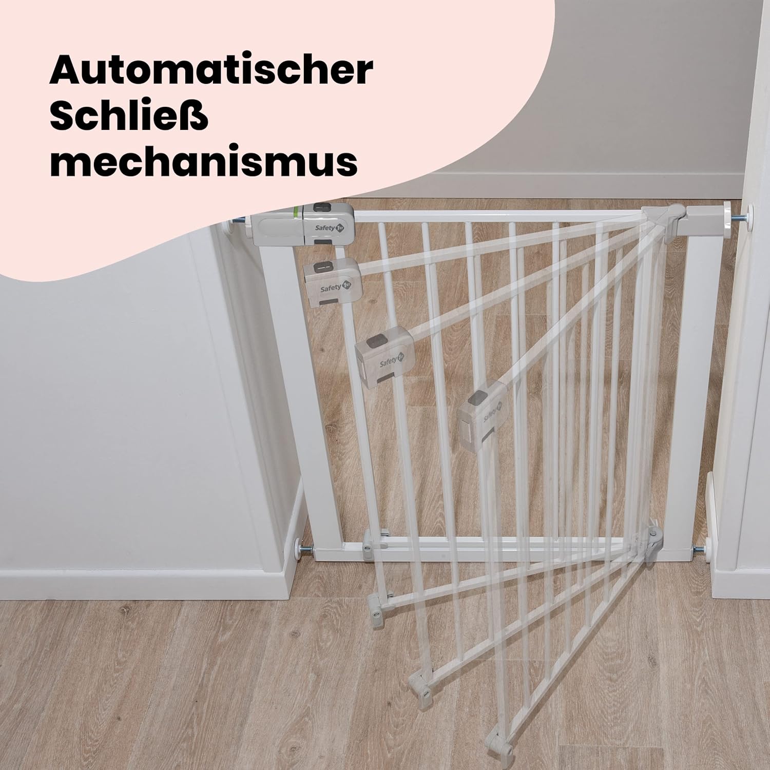 Safety 1st Easy Close Extra Tall, extra hohes (91 cm) Sicherheitsgitter aus Metall, druckfest, ideal für Kinder und Haustiere, mit einer Breite, die sich von 73 auf 80 cm ausdehnen lsst, wei