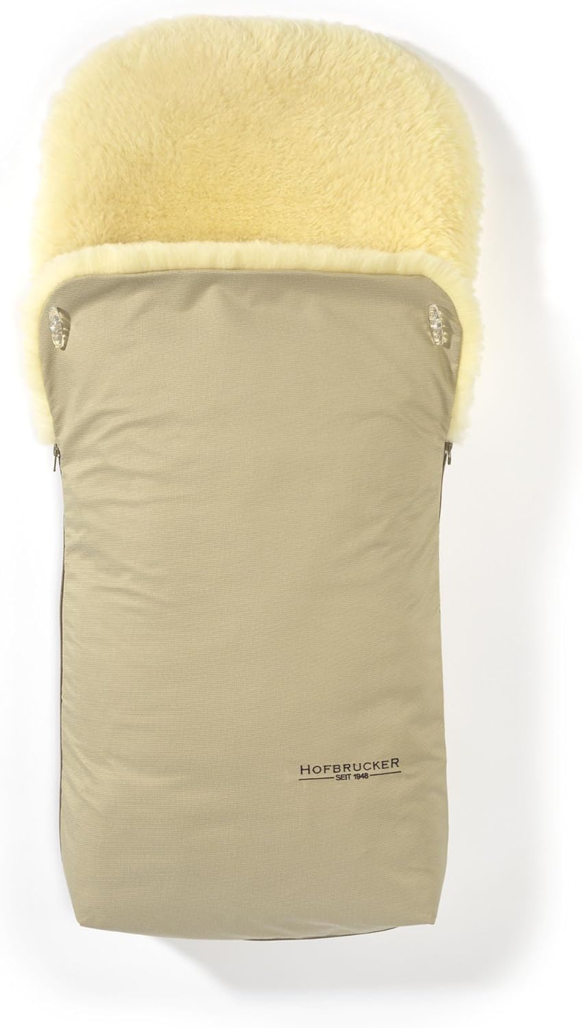 Sacco passeggino in agnello Hofbrucker Putzi, per passeggino/carrozzina, sacco termico invernale antivento e idrorepellente/sacco scaldapiedi imbottito con parte superiore rimovibile/in vera pelliccia di agnello/Prodotto in Germania