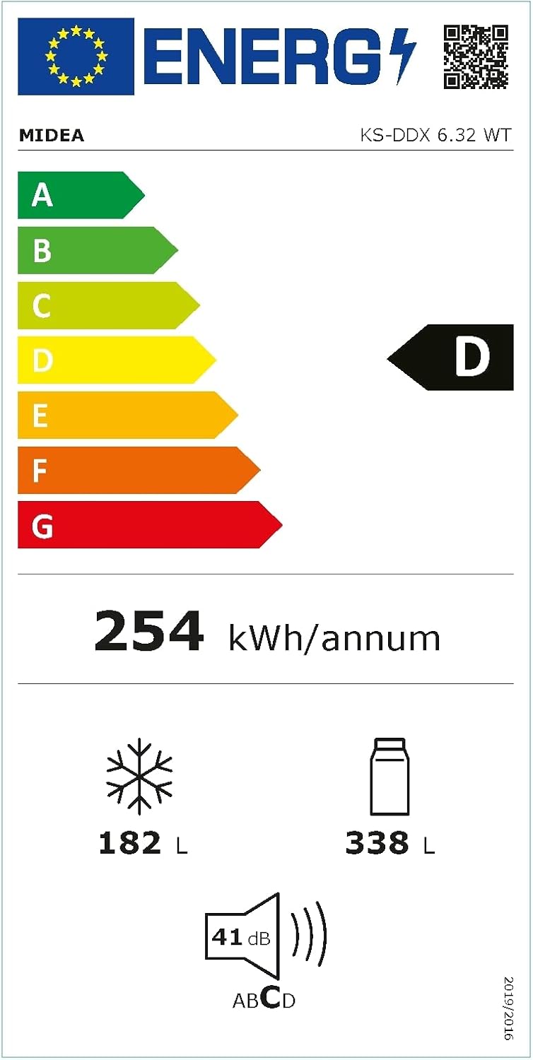 Midea KS-DDX 6.32 WT Frigorifero Side-by-Side con Congelatore/Altezza 178,8 cm/254 kWh/anno/No Frost/Compressore Dual Inverter/con Distributore di Acqua e Ghiaccio 3-in-1 e Serbatoio d'Acqua, Inox Scuro